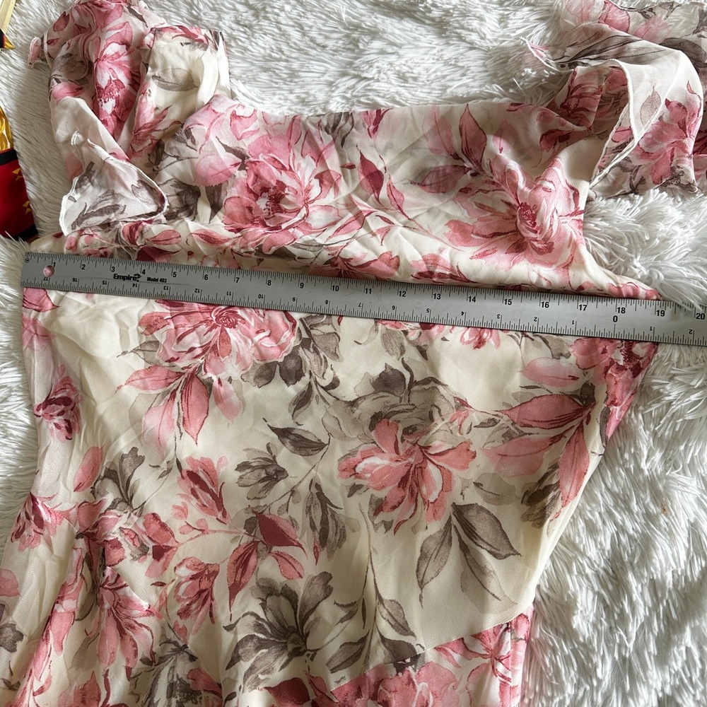 Signature Robbie Bee Midi Dress Floral Chiffon Whimsical Fairy Wedding Size 8 - Picture 15 of 16